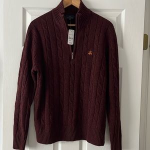 Brooks Brothers wool quarter zip sweater in men’s M